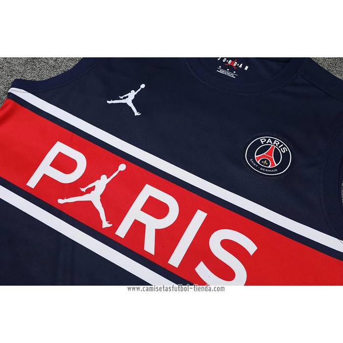 Camiseta de Entrenamiento Paris Saint-Germain 2022 2023 Sin Mangas Azul y Rojo